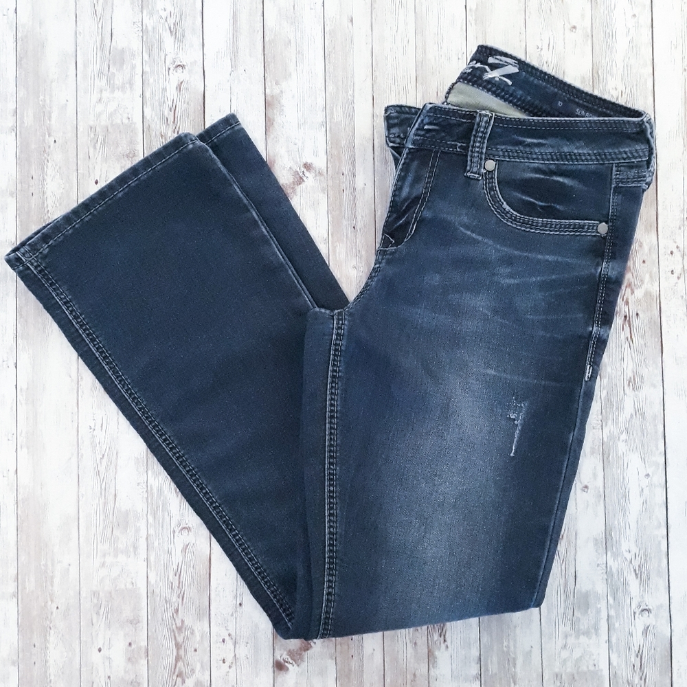 Seven7 Slim Boot Embellished Pocket Dark Jeans